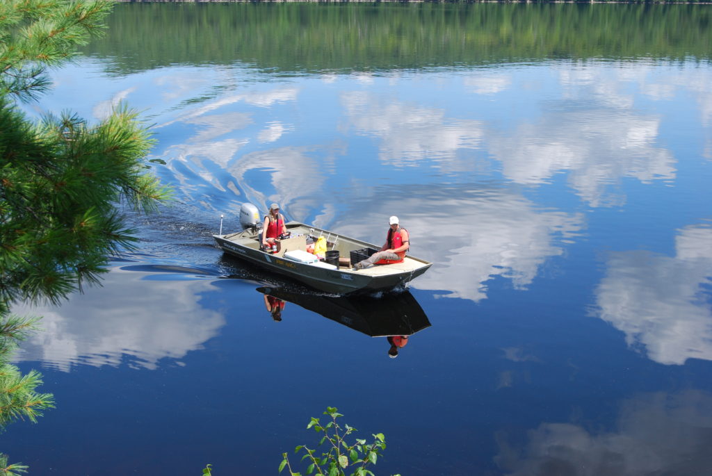 Field crew on a lake in Algonquin Provincial Park