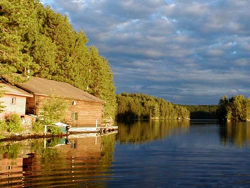 Looking back towards the Harkness boathouse on a sunny day