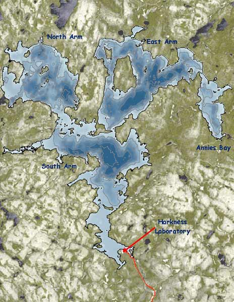 A bathymetry map of Lake Opeongo